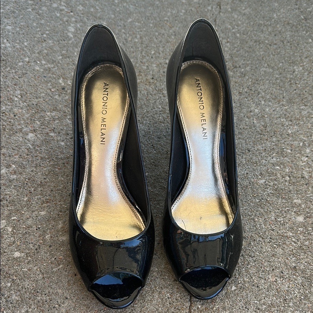 Antonio Melani Black Patent Leather Heels